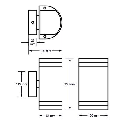 Applique da esterno KORTEK 2xGU10/30W/230V IP44 grigio