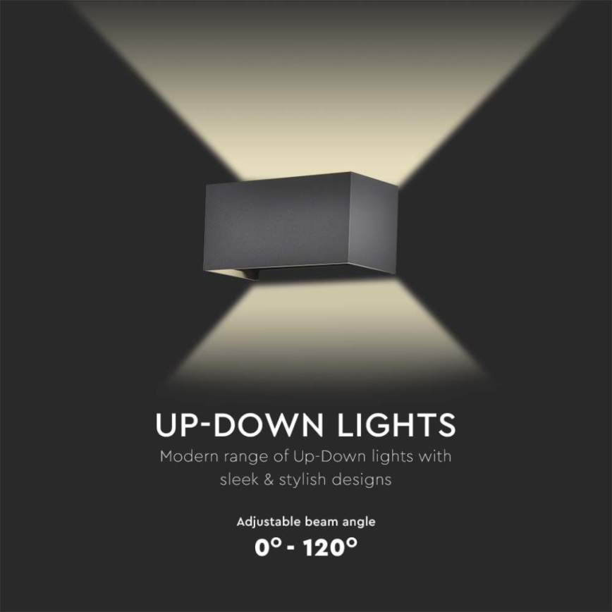 Applique da esterno LED/24W/230V 4000K IP65 nero