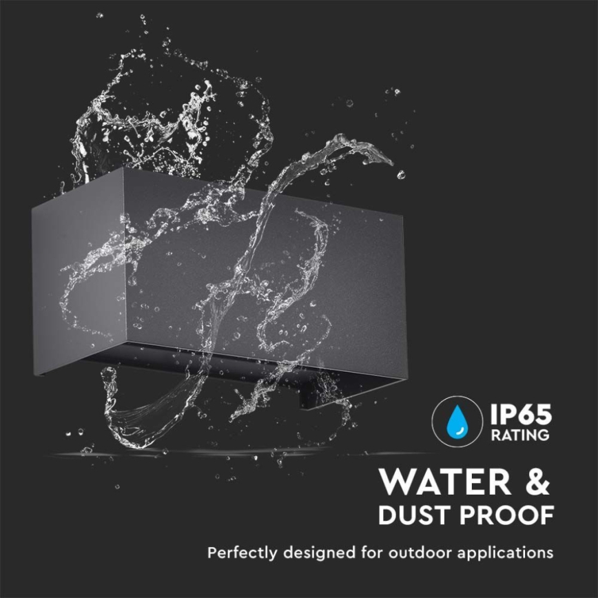 Applique da esterno LED/24W/230V 4000K IP65 nero