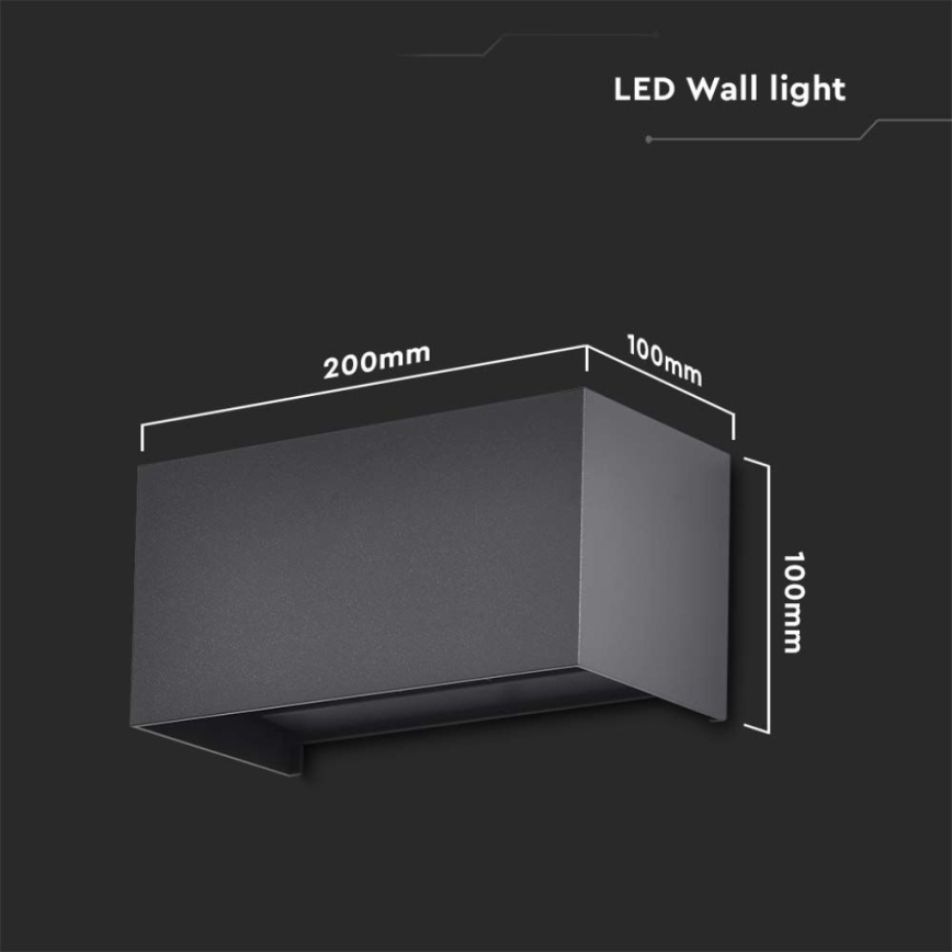 Applique da esterno LED/24W/230V 4000K IP65 nero
