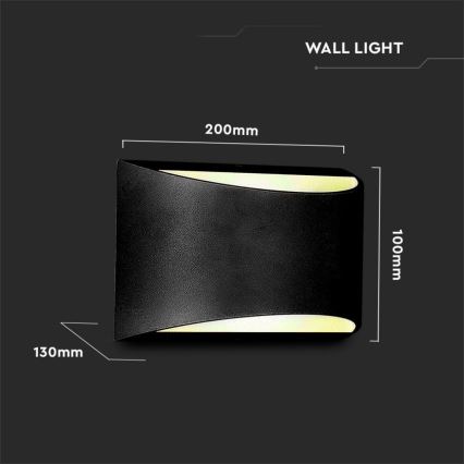 Applique da esterno LED 9W/230V 4000K IP54 nera