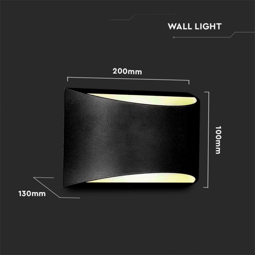 Applique da esterno LED 9W/230V 4000K IP54 nera