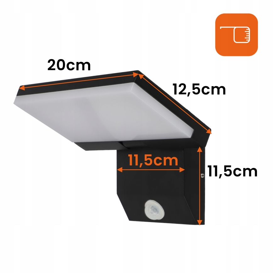 Applique da esterno a LED con sensore di movimento LED/18W/230V IP44 nero