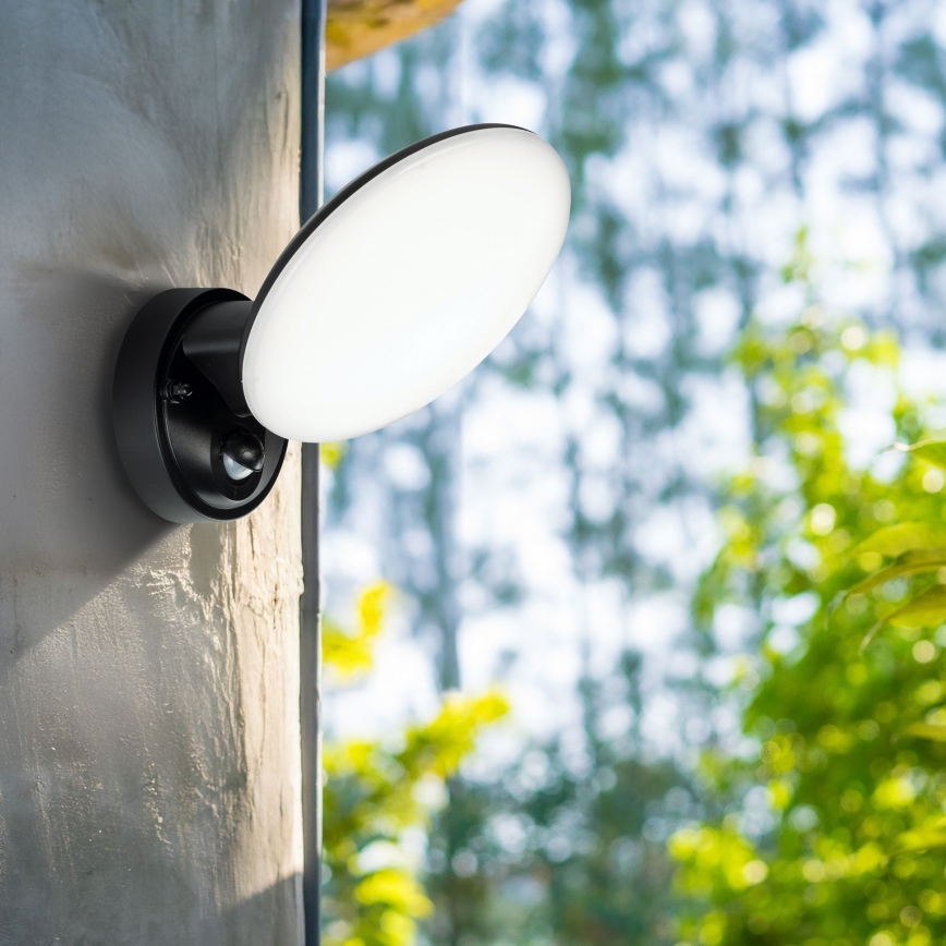 Applique LED da esterno con sensore di movimento e sensore crepuscolare OLAF LED/10W/230V IP44 nero