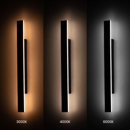 Applique da esterno LED WOW 11W/230V 3000/4000/6000K 60 cm IP54 nero