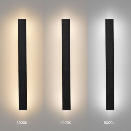 Applique da esterno LED WOW 11W/230V 3000/4000/6000K 60 cm IP54 nero
