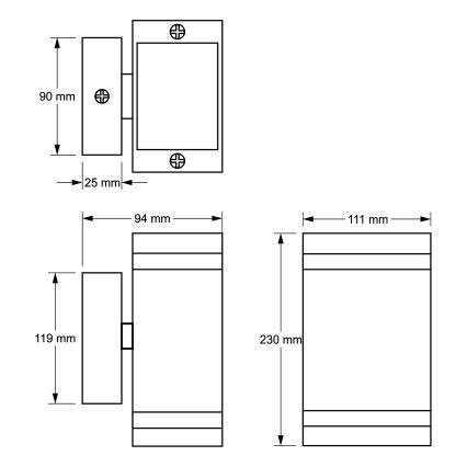 Applique da esterno LITEK 2xGU10/30W/230V IP44 grigio