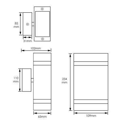 Applique da esterno LITEK 2xGU10/30W/230V IP44 nero