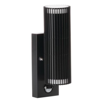 Applique da esterno orientabile con sensore di movimento e crepuscolare RADILO 2xGU10/11W/230V IP44 nero