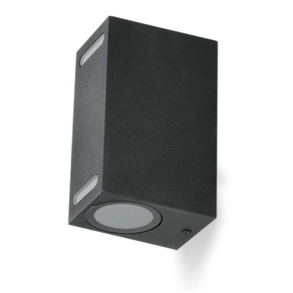 Applique da esterno QUERK 2xGU10/35W/230V IP54 15 cm nero
