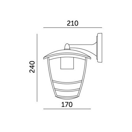 Applique da esterno TEVIO KD 1xE27/60W/230V IP54 nero