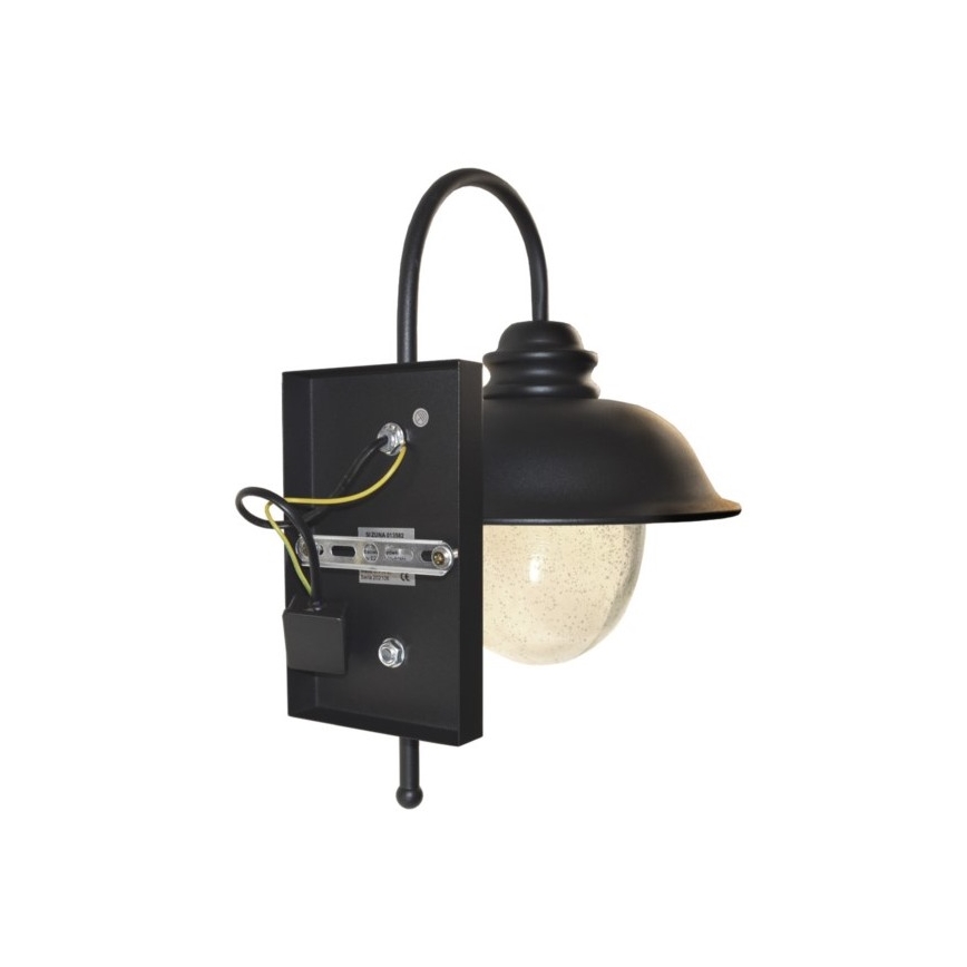 Applique da esterno ZUNA 1xE27/60W/230V IP44 nero
