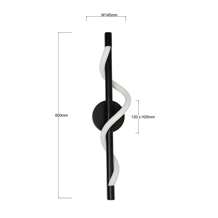 Applique da parete LED MELECA 12 W 230 V 3000/4000/6000 K, nero