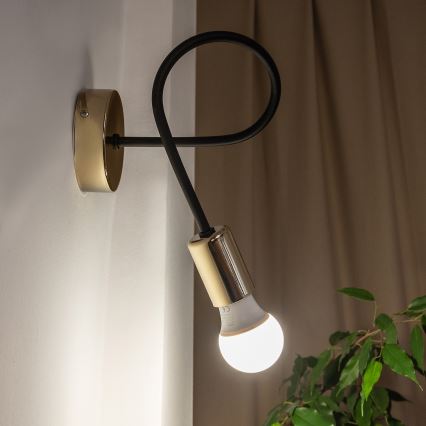 Applique da parete OXFORD 1xE27/15W/230V oro/nero