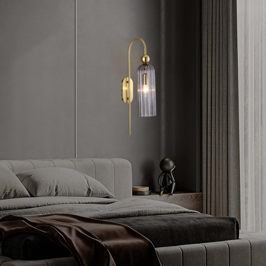 Applique da parete PIEGA 1xE14/40W/230V ottone/nero fumé