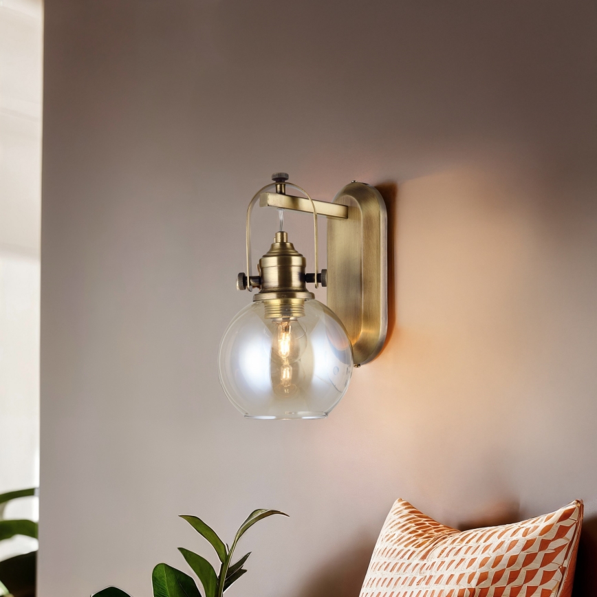 Applique da parete POLINO 1xE27/40W/230V finitura bronzo