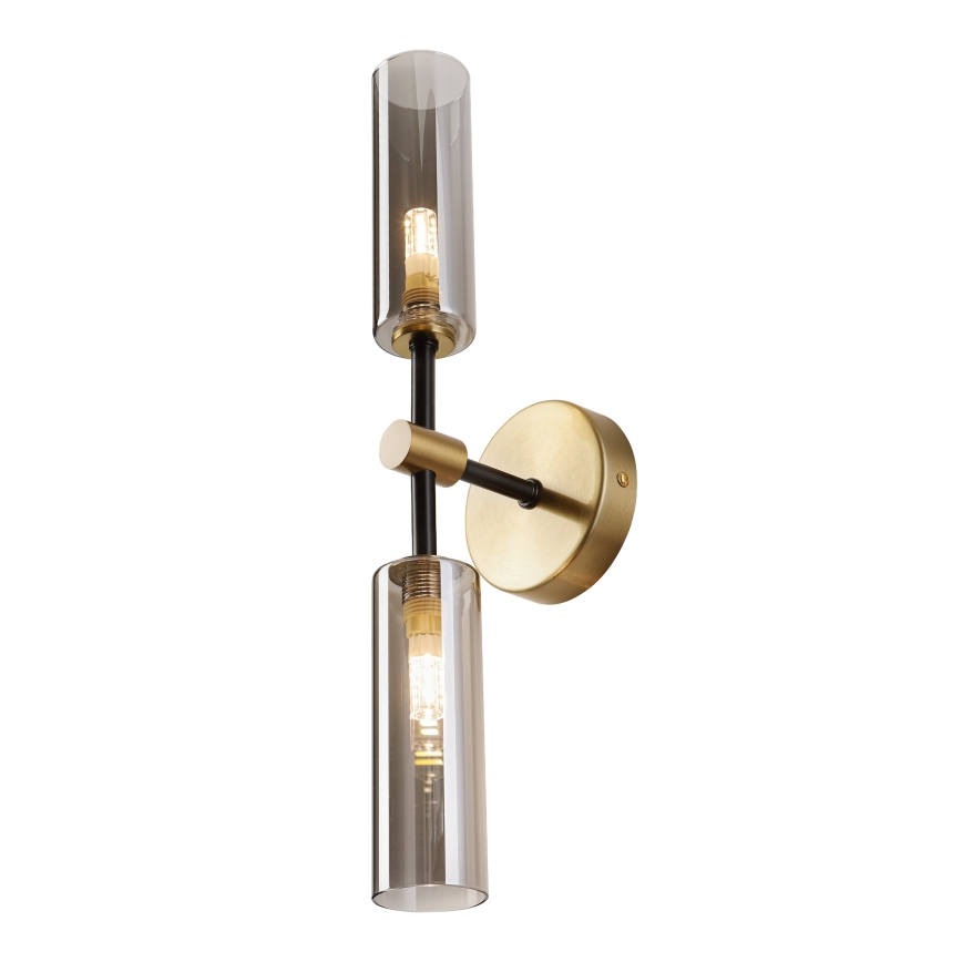 Applique da parete TESSA 2xG9/8W/230V ottone/nero fumé