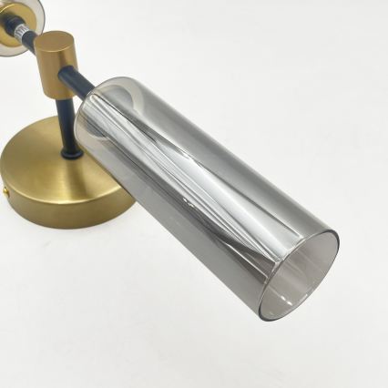 Applique da parete TESSA 2xG9/8W/230V ottone/nero fumé