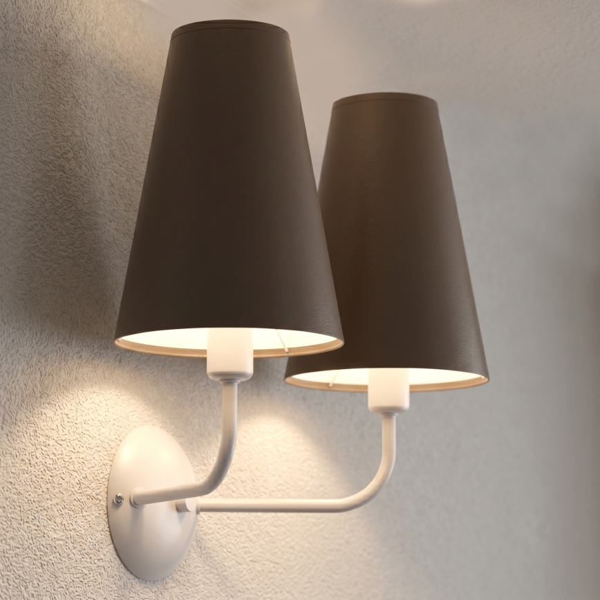 Applique da parete TORTOLA 2xE14/15W/230V marrone/crema