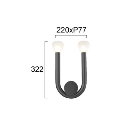 Applique DELORI 2xG9/28W/230V nera