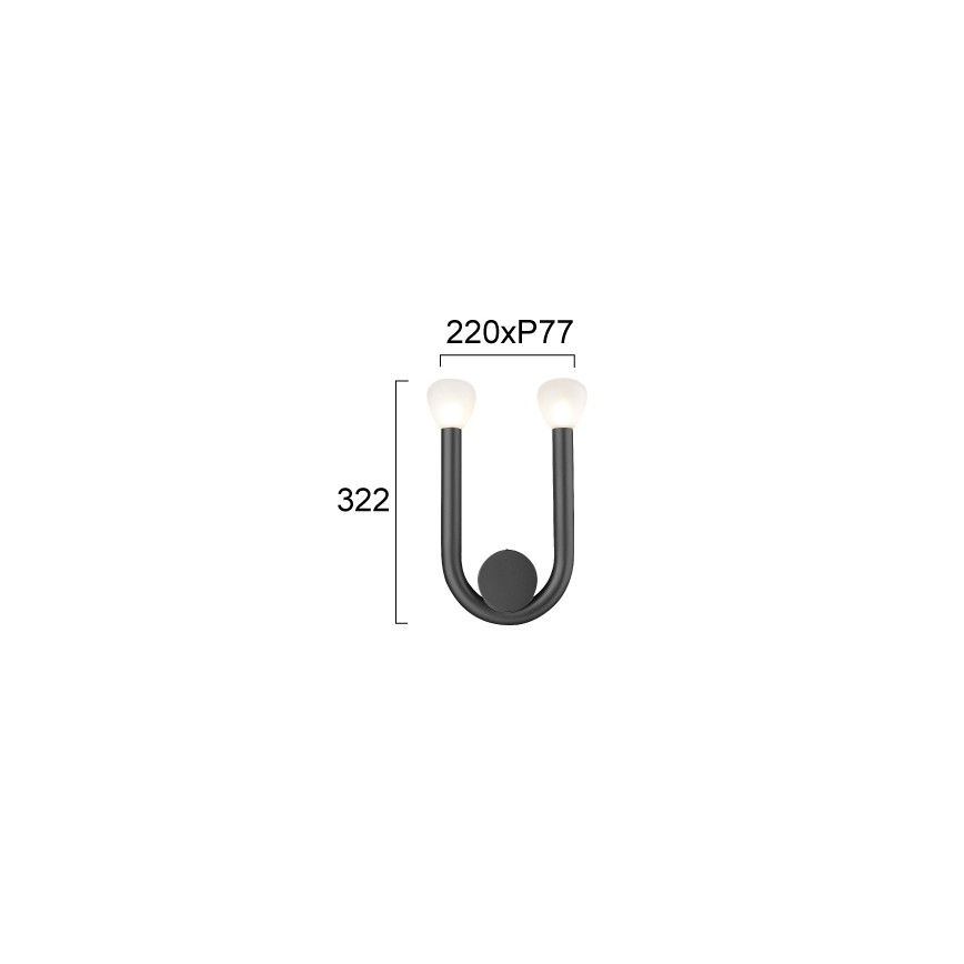 Applique DELORI 2xG9/28W/230V nera