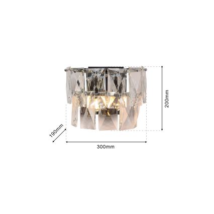 Applique di cristallo CHELSEA 2xE14/40W/230V cromo lucido
