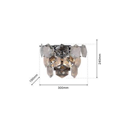 Applique di cristallo DIANA 2xE14/40W/230V cromo lucido