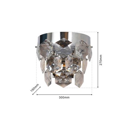 Applique di cristallo GRACE 2xE14/40W/230V cromo lucido