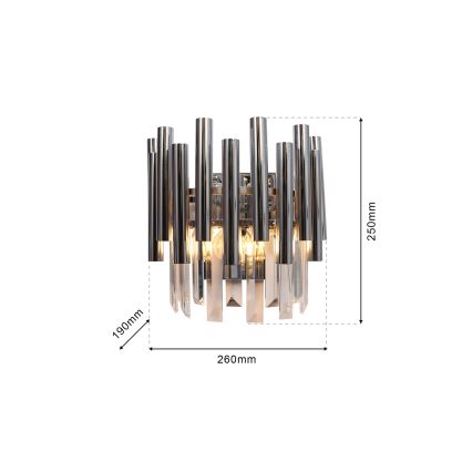 Applique di cristallo MADISON 2xE14/40W/230V cromo lucido