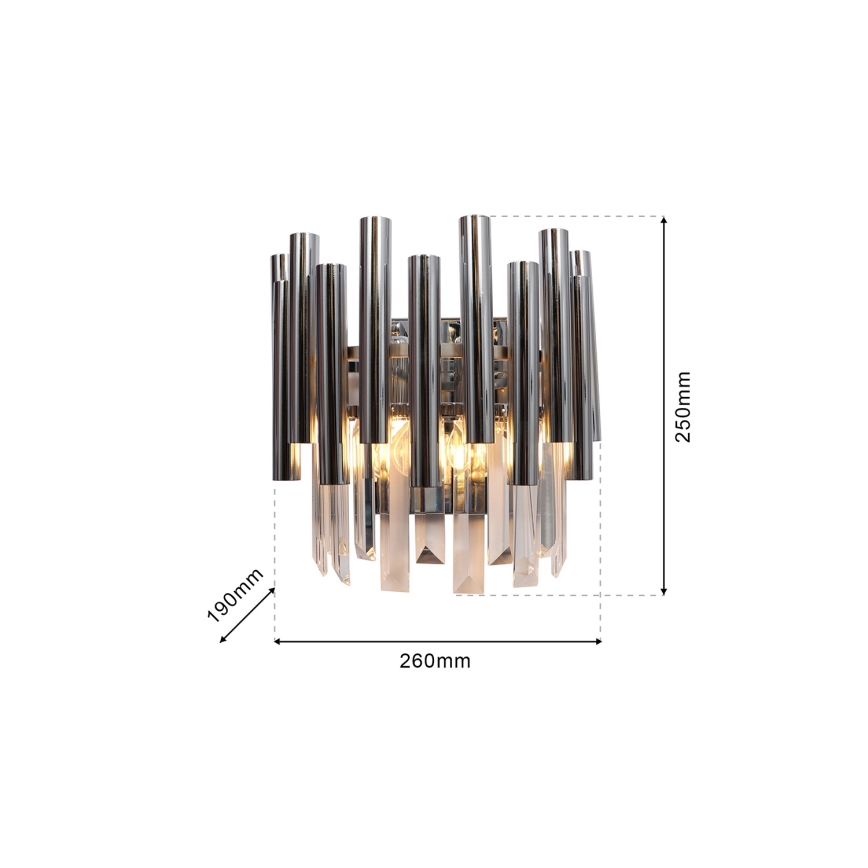Applique di cristallo MADISON 2xE14/40W/230V cromo lucido