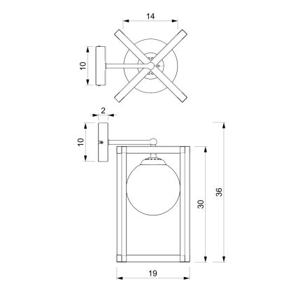 Applique DIEGO 1xE14/40W/230V nero