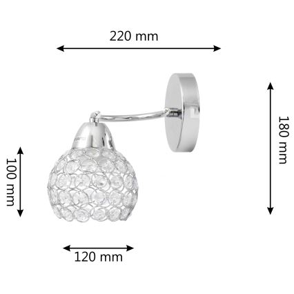 Applique DORIS 1xE27/15W/230V cromo lucido/limpido