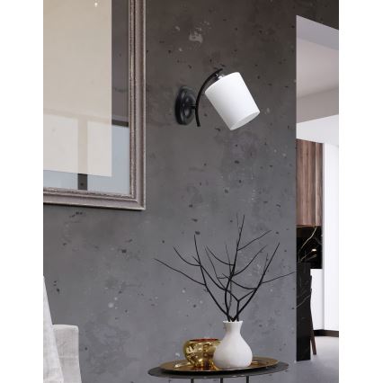 Applique ESNYR 1xE27/40W/230V nero/bianco