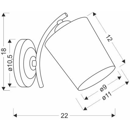 Applique ESNYR 1xE27/40W/230V nero/bianco