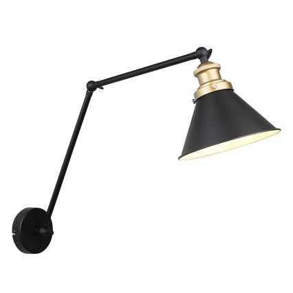 Applique FUNDO 1xE27/40W/230V nero/oro