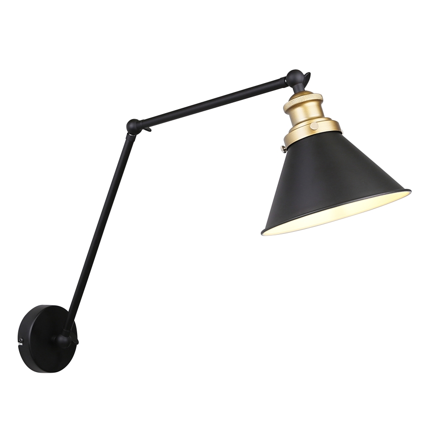 Applique FUNDO 1xE27/40W/230V nero/oro