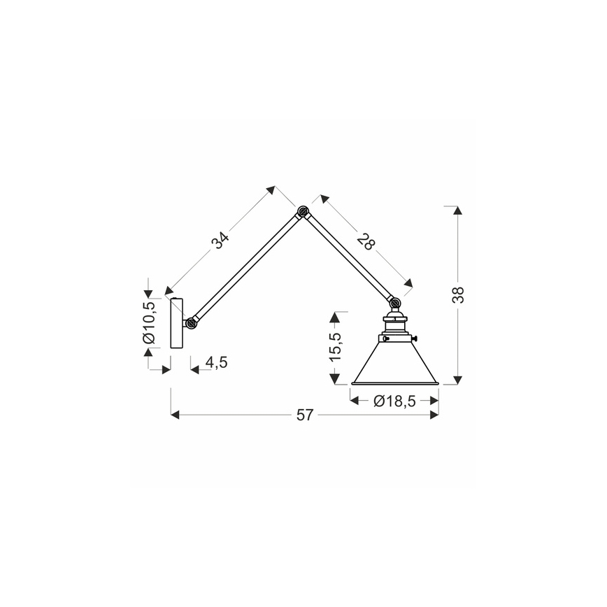 Applique FUNDO 1xE27/40W/230V nero/oro