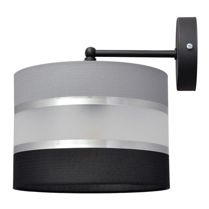 Applique HELEN 1xE27/15W/230V nero/grigio/argento