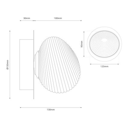 Applique LED BOLLA LED/3W/230V dorata/beige fumé