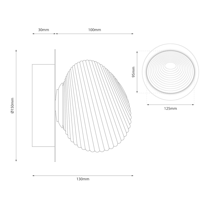 Applique LED BOLLA LED/3W/230V dorata/beige fumé