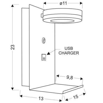 Applique LED con caricabatteria COMPACT LED/4W/230V