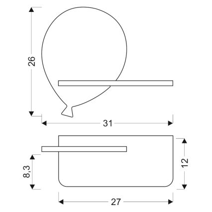 Applique LED per bambini con mensola BALLOON LED/4W/230V giallo/legno