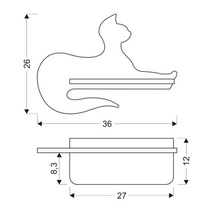 Applique LED per bambini con mensola BLACK CAT LED/5W/230V