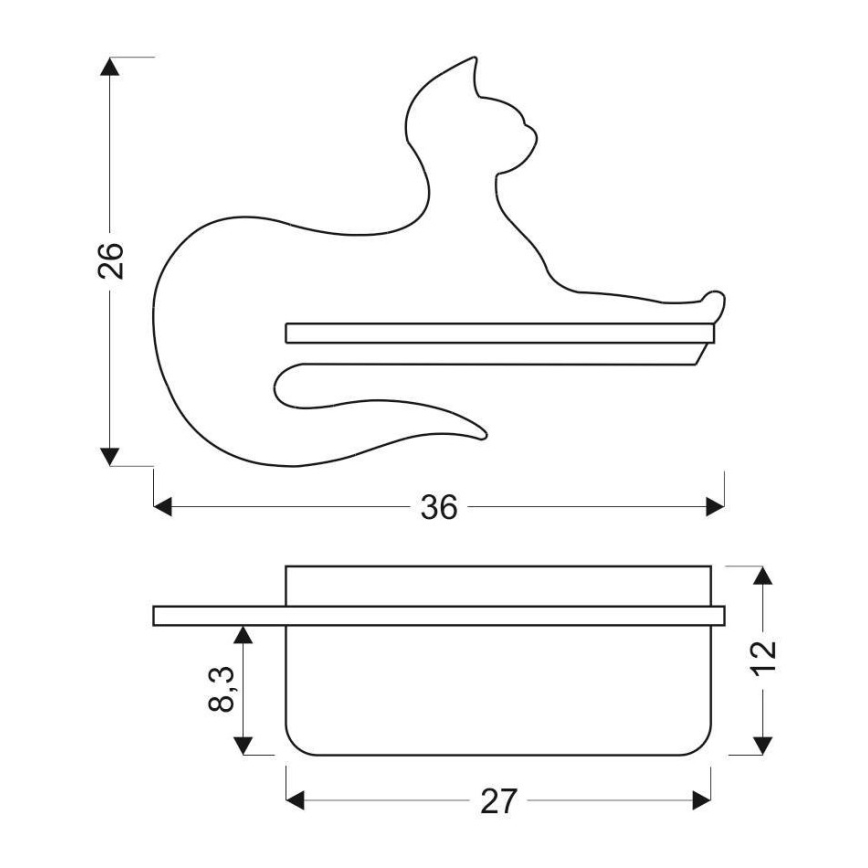 Applique LED per bambini con mensola BLACK CAT LED/5W/230V