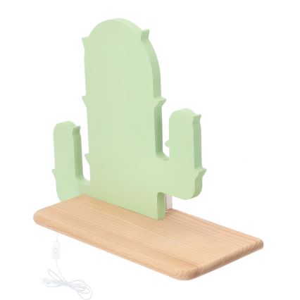 Applique LED per bambini con mensola CACTUS LED/4W/230V verde/legno