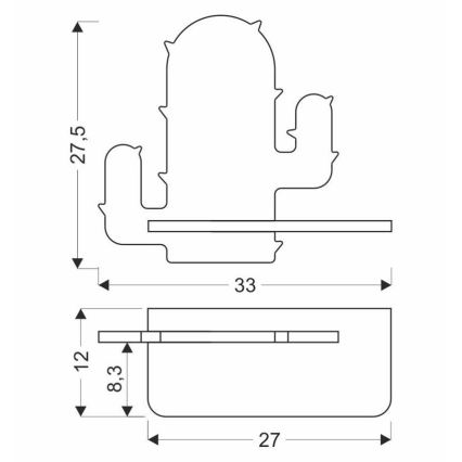 Applique LED per bambini con mensola CACTUS LED/4W/230V verde/legno