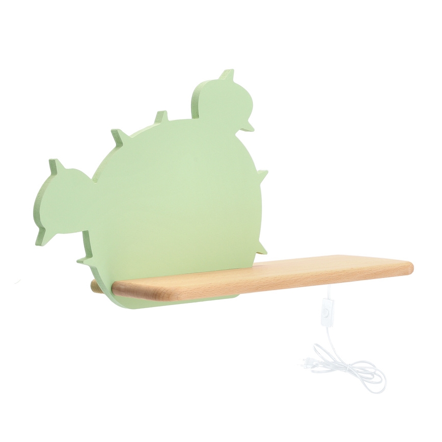 Applique LED per bambini con mensola CACTUS LED/4W/230V verde/legno