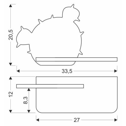 Applique LED per bambini con mensola CACTUS LED/4W/230V verde/legno