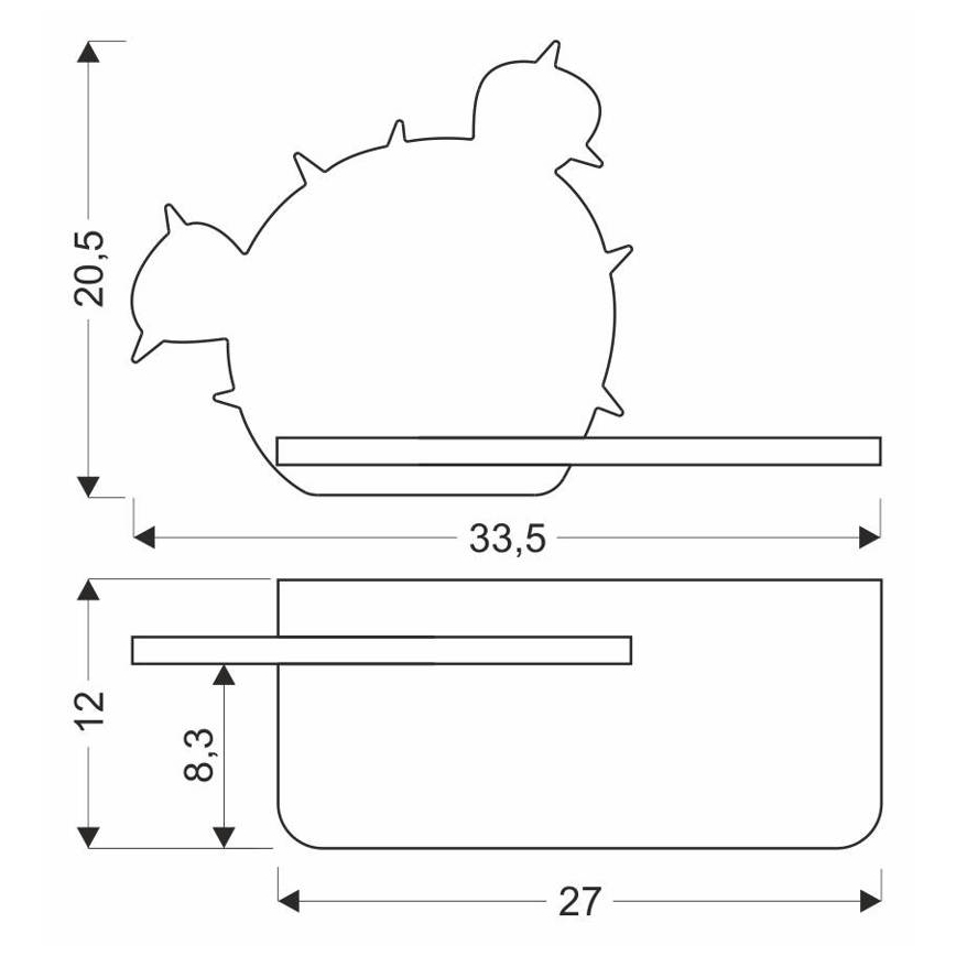 Applique LED per bambini con mensola CACTUS LED/4W/230V verde/legno