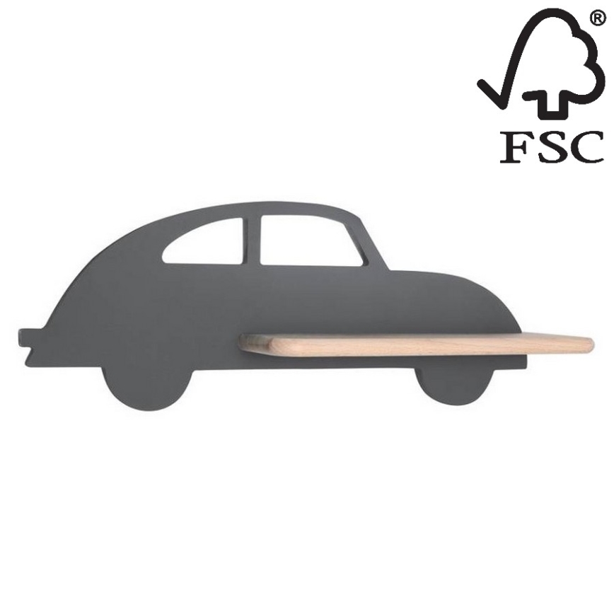 Applique LED per bambini con mensola CAR LED/5W/230V grigio/legno